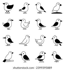 Set of bird icon. Pictogram vector design.