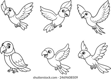 set of bird icons vector illustration