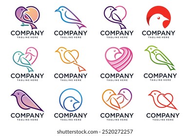 set of Bird logo design . simple concept . vector illustration