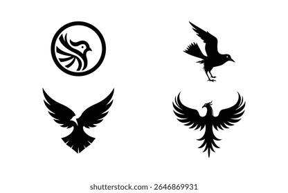 Conjunto de modelo de design de logotipo de pássaro para sua marca. Logotipo do lote animal