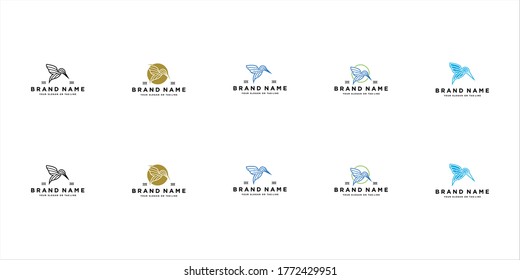 set bird logo design vector template