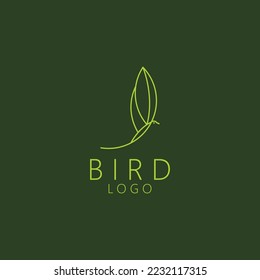Set of Bird logo template with line art style