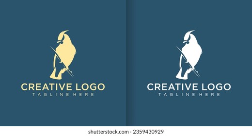 Set of Bird logo template with line art style. Creative abstract bird logo collection