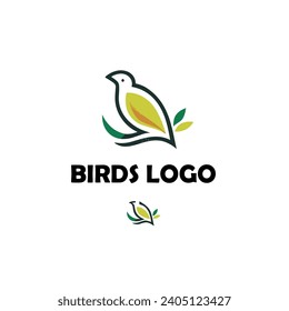 Set of Bird logo template with line art style. Creative abstract bird logo collection. Vector illustration in simple hand drawn and linocut style - natural print, poster or logo design birds logo