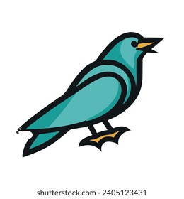 Set of Bird logo template with line art style. Creative abstract bird logo collection. Vector illustration in simple hand drawn and linocut style - natural print, poster or logo design birds logo