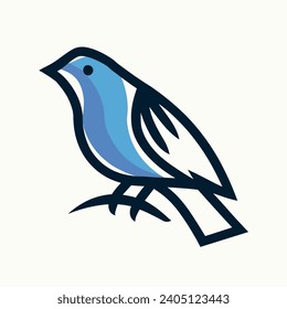 Set of Bird logo template with line art style. Creative abstract bird logo collection. Vector illustration in simple hand drawn and linocut style - natural print, poster or logo design birds logo