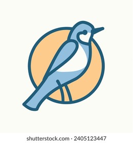 Set of Bird logo template with line art style. Creative abstract bird logo collection. Vector illustration in simple hand drawn and linocut style - natural print, poster or logo design birds logo