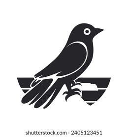 Conjunto de plantillas de logotipo de pájaro con estilo de arte de línea. Colección del logo de un ave abstracta creativa. Ilustración vectorial en el estilo simple de la mano y de la linocut - impresión natural, cartel o logotipo diseño de aves logo