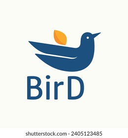 Set of Bird logo template with line art style. Creative abstract bird logo collection. Vector illustration in simple hand drawn and linocut style - natural print, poster or logo design birds logo