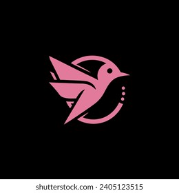 Set of Bird logo template with line art style. Creative abstract bird logo collection. Vector illustration in simple hand drawn and linocut style - natural print, poster or logo design birds logo
