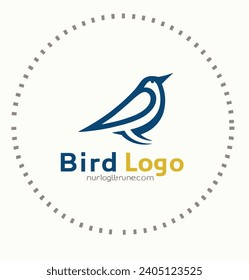 Set of Bird logo template with line art style. Creative abstract bird logo collection. Vector illustration in simple hand drawn and linocut style - natural print, poster or logo design birds logo