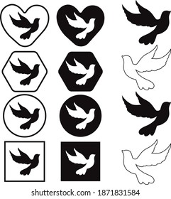 Set of bird sign, vector illustration