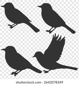 set of bird silhouette vector illustration. eps 10.