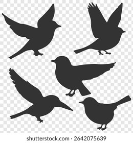 Set of bird silhouettes. Vector elements for design. perfect for logo design, art projects, and graphic design.