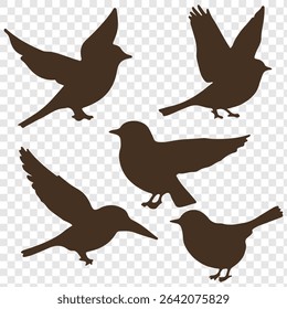 Set of bird silhouettes. Vector elements for design. perfect for logo design, art projects, and graphic design.