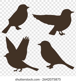 Set of bird silhouettes. Vector elements for design. perfect for logo design, art projects, and graphic design.