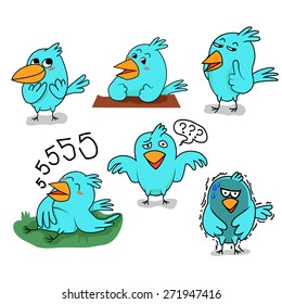 Set of birds character 6