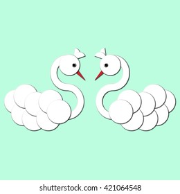 Set of birds circles