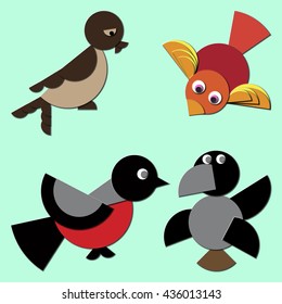 Set of birds circles