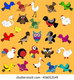 Set of birds circles