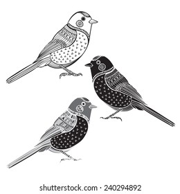 小鳥 イラスト 白黒 のイラスト素材 画像 ベクター画像 Shutterstock