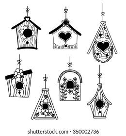 Set of bird's nesting boxes.