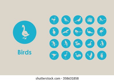 Set of birds simple icons