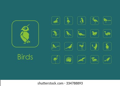 It is a set of birds simple web icons