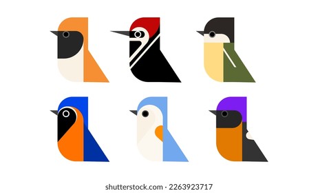 set of birds six birds illustration of a birds vector eps jpeg png transparent background