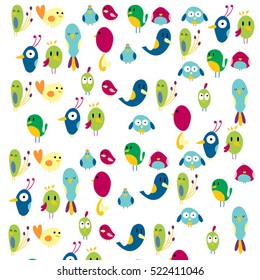Set of birds vector illustration