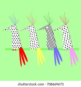 set of birds vector illustration 