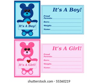 Set of Birth Announcements