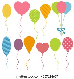 Set of Birthday balloons
