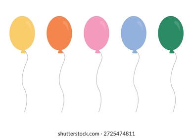 Set von Geburtstagsballons, einfaches Design
