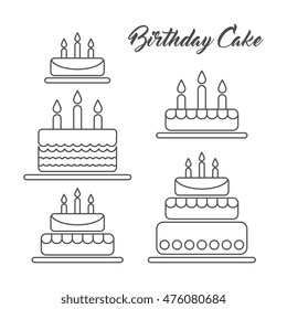 Set of birthday cake