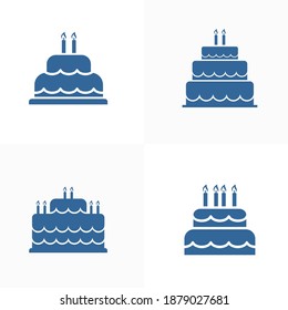 set of Birthday cake icon design vector template, Party supplies design concept, Icon symbol, Illustration