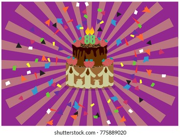 set of birthday cake vector