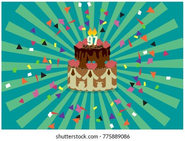 set of birthday cake vector