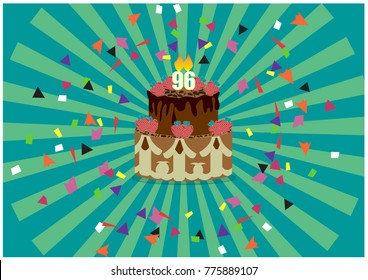 set of birthday cake vector