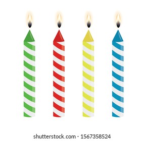 Set of birthday candles, vector