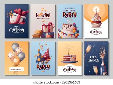 Premium Vector  Birthday party vector seamless pattern cartoon  illustrations of bouquet cake gift card candles bright modern ornament