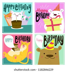 Set of birthday cards design