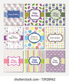 set of birthday cards design