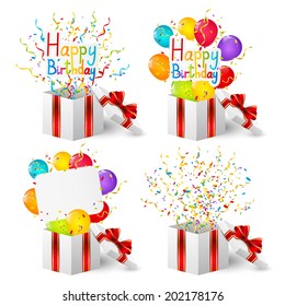Set of Birthday gift boxes
