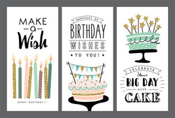 Conjunto De Cartões De Aniversário Design