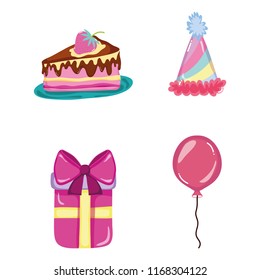 Set of birthday icons
