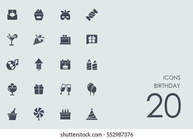 Set of birthday icons