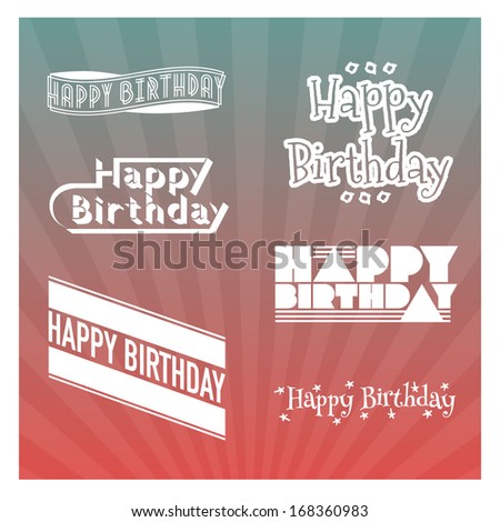 Set of birthday icons