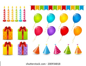 Set of Birthday objects for Your design