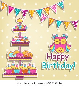 Set for a birthday on a white background